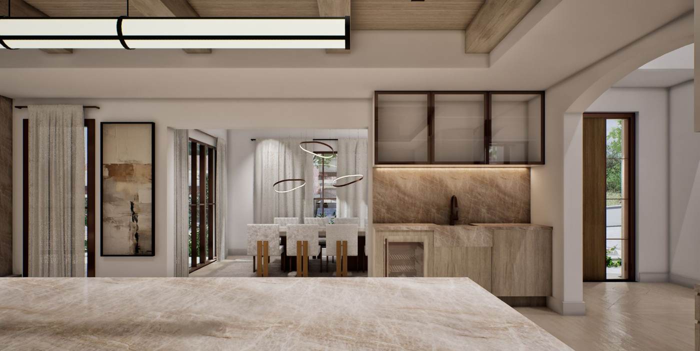 Artist rendering of the kitchen.