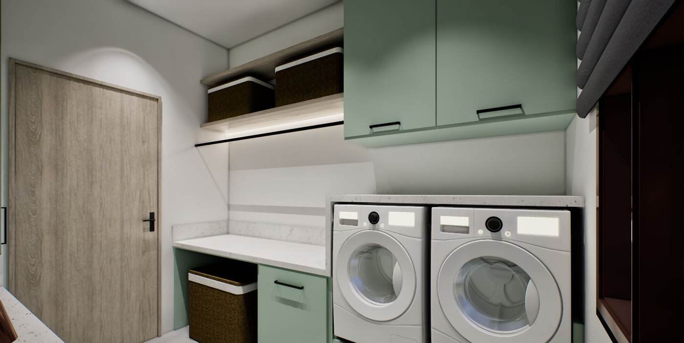 Artist rendering of the laundry room.